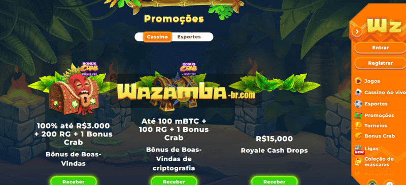 Caça-Níqueis do Wazamba Casino e Software de Jogo